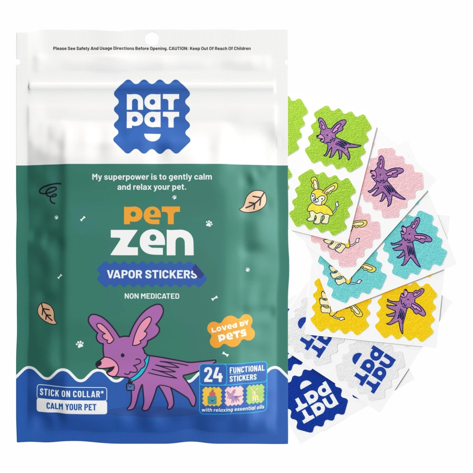 NATPAT Pet Zen Calming Patches for Dogs & Cats – Non-Medicated Effective
Opens in a new window or ta