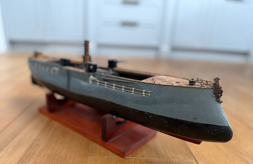 Antique Marklin Giulio Cesare Model Battleship Hull Very Rare 86cm - Picture 2 of 22