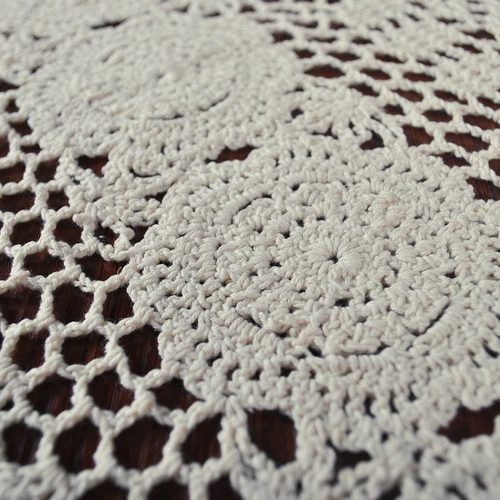 Vintage Hand Crochet Cotton Lace Table Runner Dresser Scarf Doily Wedding Party - Bild 24 von 45