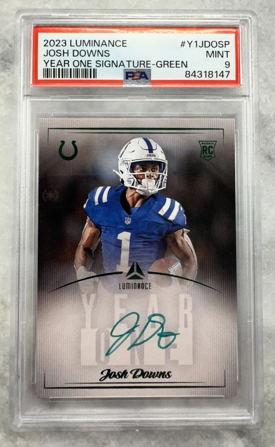 Josh Downs Panini Luminance Year One Signatures #Y1JDOSP Green
