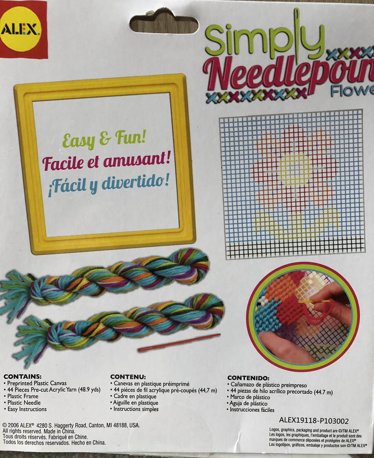 (2) ALEX Toys Simply Needlepoint Flower Craft Kits Ages 5+ NEW