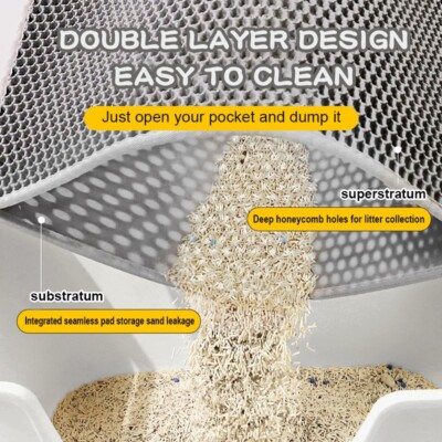 Premium Double-Layer Cat Litter Trapper Mat | Extra Large XXL| Stops Litter Scat