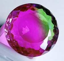 EGL Certified 86.55 Ct Natural Big Size Tourmaline Bi-Color Round Shape Gemstone