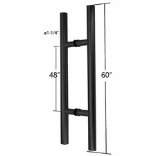 60" Entry Door Long ladder Door Pull Handle Matte Black Stainless Steel Entry