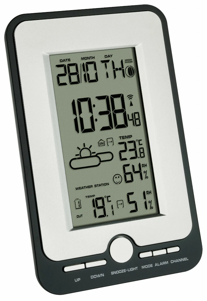 TFA Stazione 30,5002 Meteo - Stazione Meteo (1,5 V AA, Nero, Bianco, 171g, 110 x