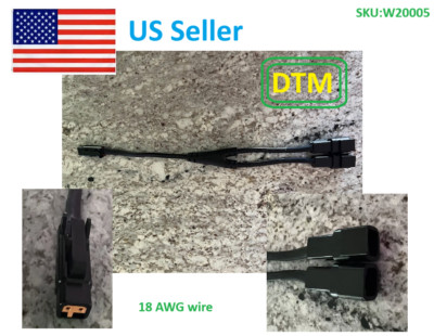 1pc DTM  Y-split 2 Port DTM-2 F to 2 Port DTM-2 M Cable Deutsch Two Way Splitter