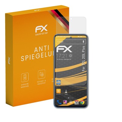 atFoliX 3x Displayfolie für TCL 20L Plus Schutzfolie matt&stoßfest Folie