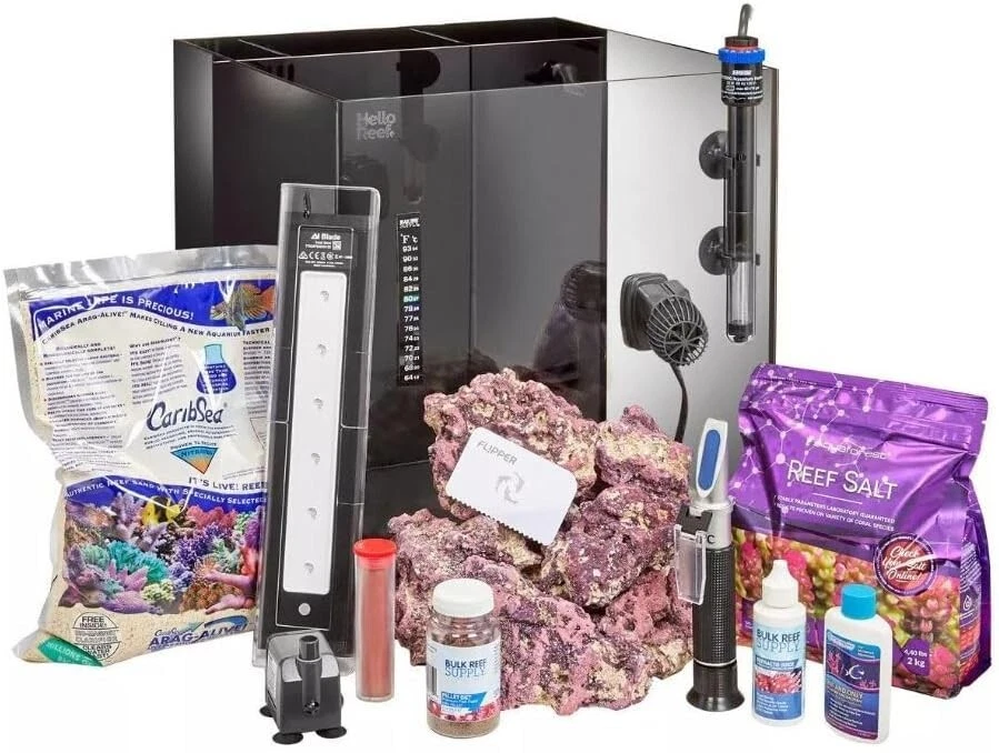 Kit de acuario de agua salada todo en uno HelloReef de 15 galones con guía de aprendizaje Foto 4 de 4