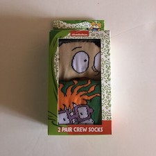 New In Box Rugrats Men s 2 Pair Crew Socks Tommy And Chuckie