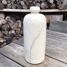 Large Antique Decorative Cream Glazed Stoneware Bottle No3 Fab Patina