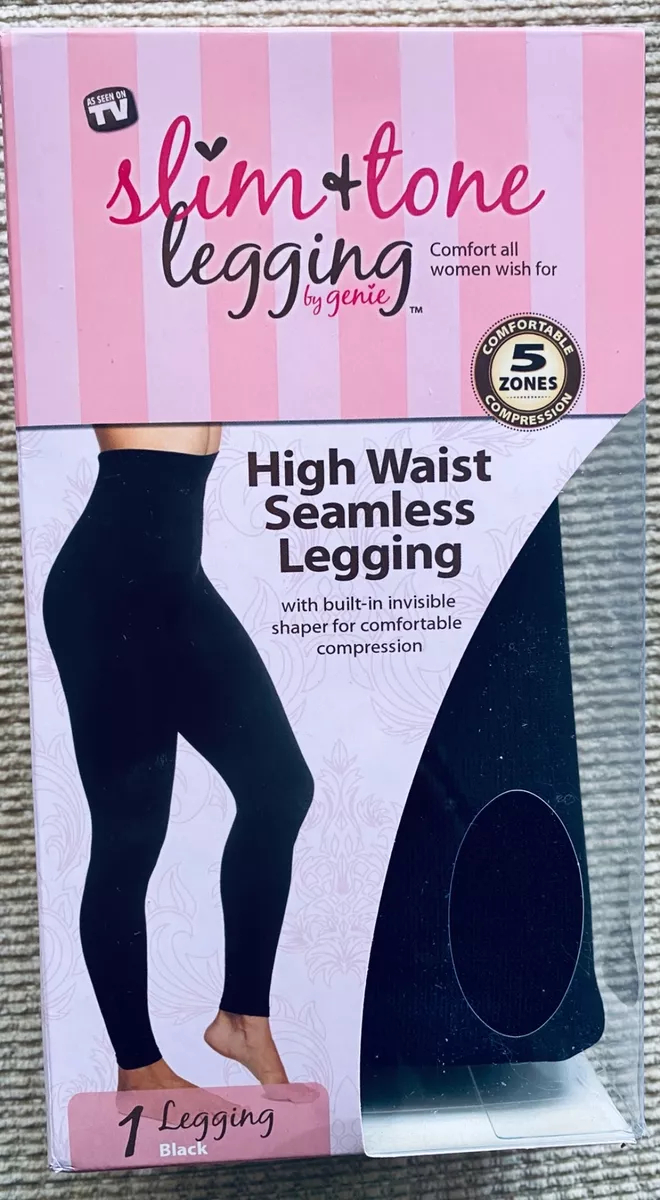 GENIE SLIM TONE LEGGINGS High Waist WOMEN SHAPER Compression DARK GREY S 1  PAIR