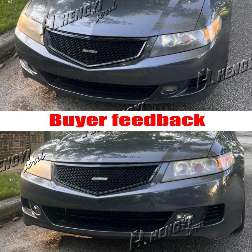 Parachoques delantero negro brillante parrilla superior panal para Acura TSX 2006-2008 Foto 2 de 4