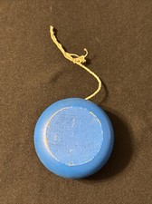 Vintage yoyo YoYo Wooden Handmade Yo-Yo Blue Strung Works Well