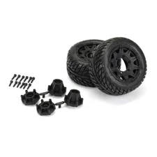 Pro-Line 10161-10 1/10 Street LP Fr/Rr 2.8" MT Tires Mounted 12mm Raid Black (2)