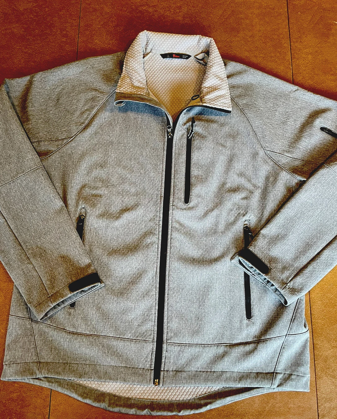 Stoic Gray Zipper Thermal Lined Smooth Polyester Men’s Jacket Coat Large