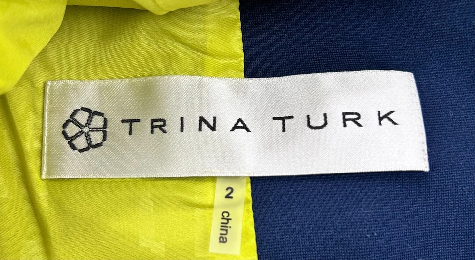 Блейзер женский Trina Turk темно-синий на молнии упаковка 2 шт. плотный стежок укороченный - Изображение 3 из 4