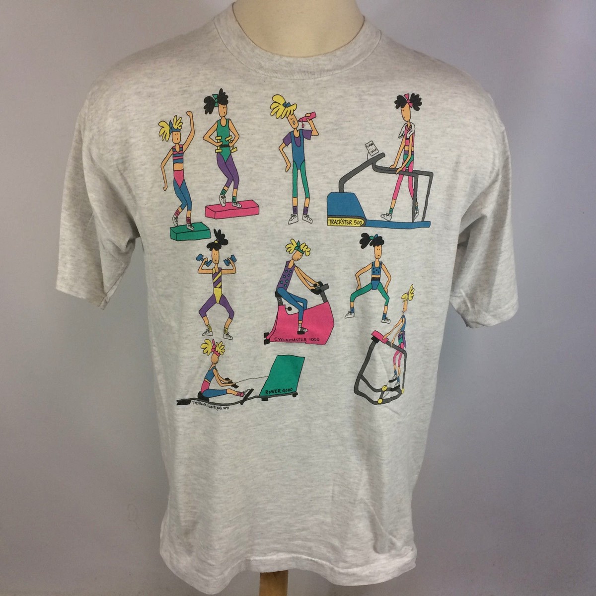 トップス 90s FRUIT OF THE LOOM \"CAT AEROBICS\" 90'S Fruit of the Loom Cat Pattern Siamese Cat Pattern