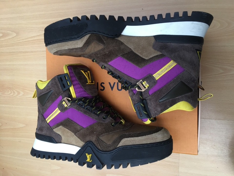 LOUIS VUITTON WALKING BOOTS HIKING SHOES SUEDE LEATHER ANKLE MENS UK 9