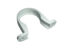 5 X Pipe Clips White Saddle Waste Pipe Brackets 40mm 1 1/2 Inch Plastic | Onesto
