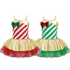 Kids Girls Tutu Skirts Bowknot Christmas Dress-up Leotard Dress Fancy Festival