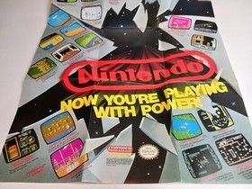 Nintendo 1989 Power Pad Games NES Insert Poster Now Your Playing With Power