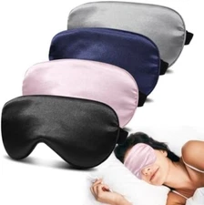 Silk Sleep Masks for Sleep, 4 Pack Super Soft Sleep Mask for Women & Men, 100% B