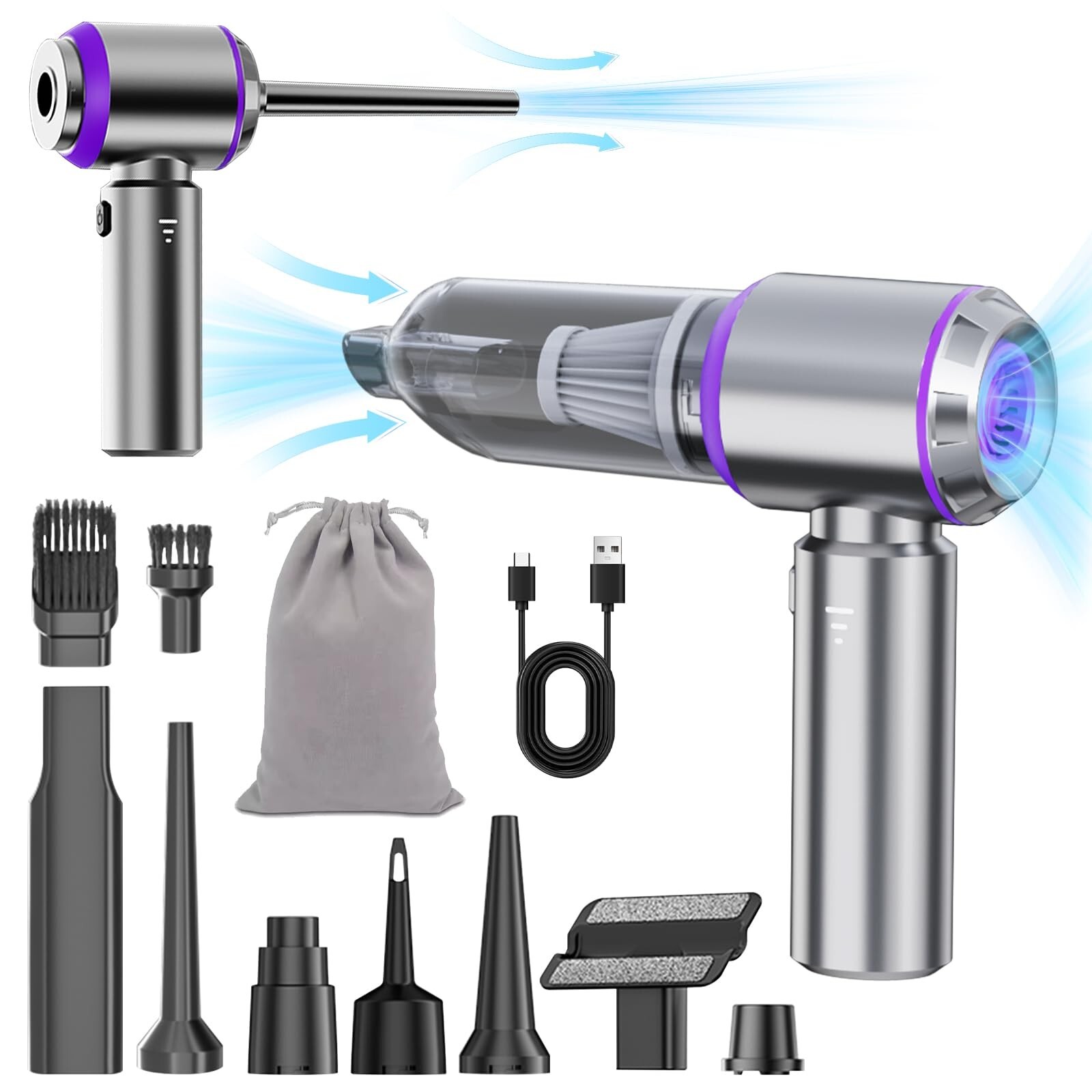 20000PA Portable Handheld Cordless Vacuum Cleaner & Air Duster, High Power wi...