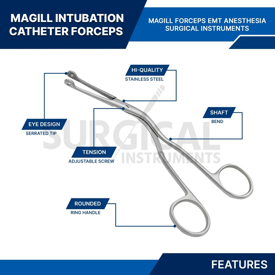 6 Pcs Magill Forceps EMT Anesthesia Surgical Instruments 6" - Image 3 of 4