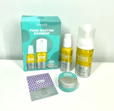 Benefit Pore Routine Roundup 3pc Set Cleanser Tone Moisturize New in Box