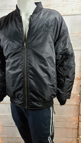 Chaqueta de Bombardero AVIREX Negra Chaqueta de Vuelo Estilo Camuflaje XL Reversible @SH - Imagen 11 de 11