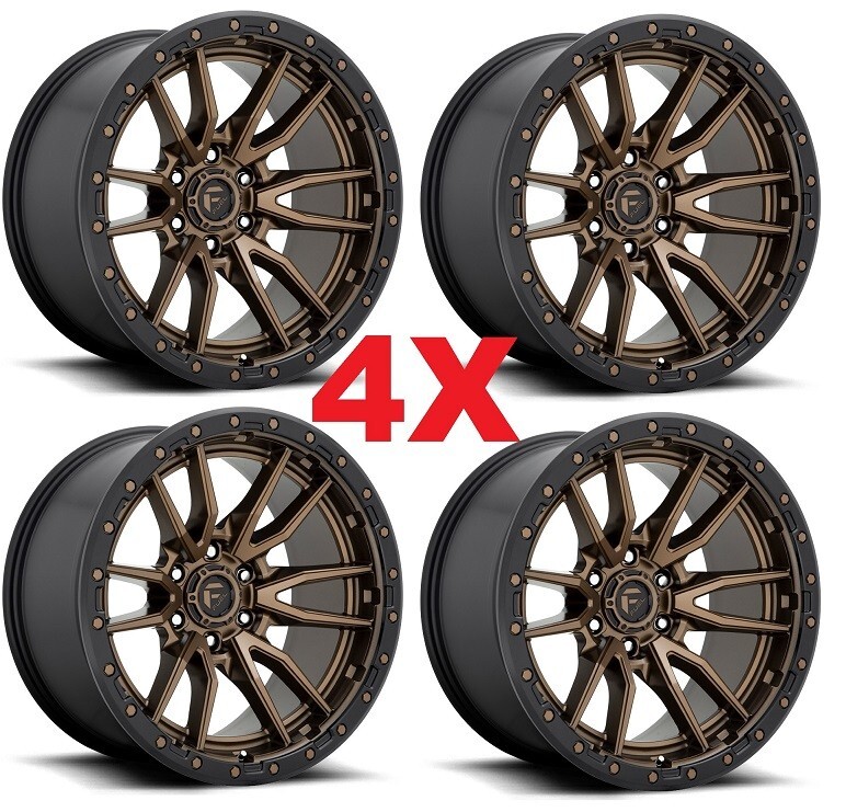 18 FUEL REBEL 6 BRONZE BLACK SET LIP 18X9 6X139.7 -12mm