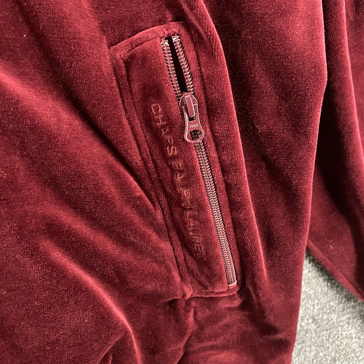 Vintage Ralph Lauren Chaps Track Jacket Mens L Velvet Full Vintage Ralph Lauren Chaps Track Jacket Mens L Velvet Full