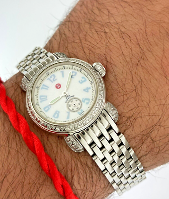 Michele ダイヤモンド腕時計 Michele Diamond Bezel CSX Petite Mother of Pearl Dial #MW03A01