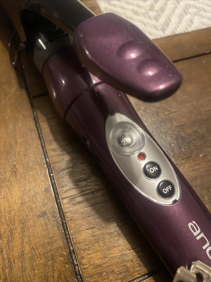 "Rizador Andis 1"" púrpura usado en excelente estado ajustable 1-20 punta de enfriamiento térmico" Foto 2 de 4