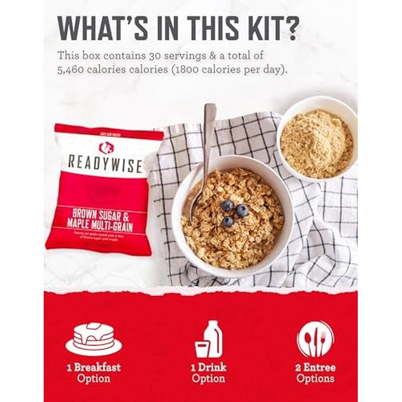 Emergency Food Supply 72 Hours 30 Servings Freeze-Dried Meals Survival Kit New