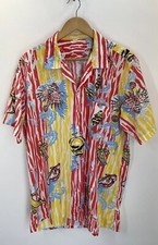 Vintage Tropical Fish Shirt Mens Short Sleeves Cotton Blend  Pit To Pit 24 1/2