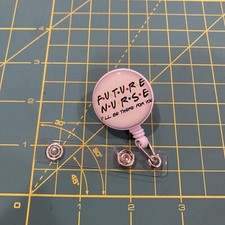 Future Nurse Badge Reel RN ID Holder Friends Name Tag Clip Charm