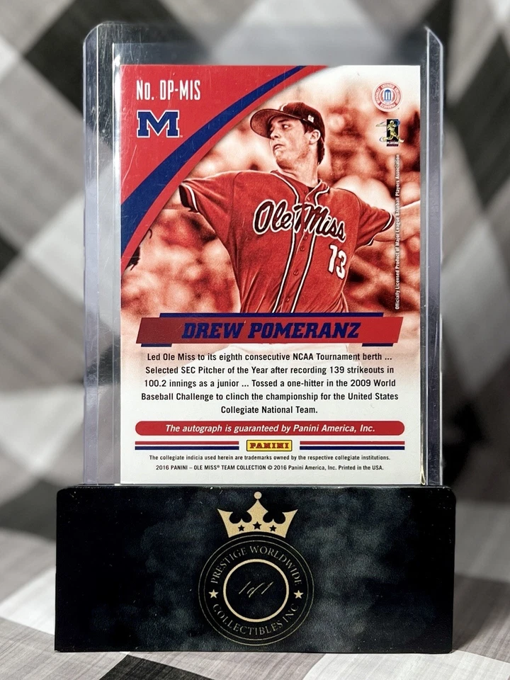 Drew Pomeranz 2016 Panini BlackOle Miss Auto/10 #DP-MIS Ole Miss & Padres Foto 2 de 2
