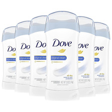 Dove Invisible Solid Antiperspirant Deodorant, Original Clean, 2.6 Oz, Pack of 6