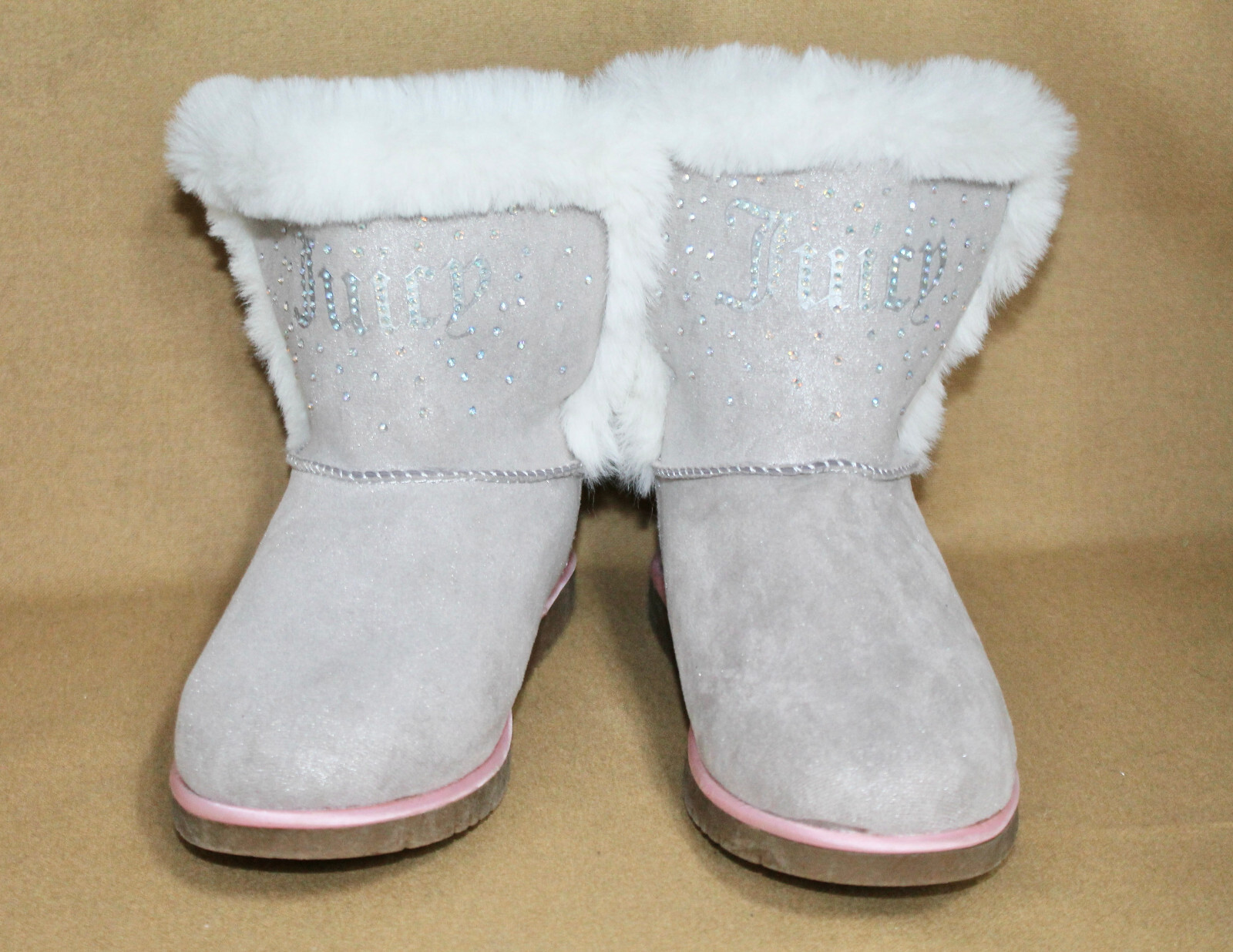 JUICY COUTURE Girl's Claremont Boot Size 4 Metallic Gray Multi Glitter WB2000 image 2