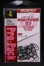 OWNER Mosquito Bait Hooks Pro Pack 5377-071 Size 4 - Black Chrome - Pack of 57