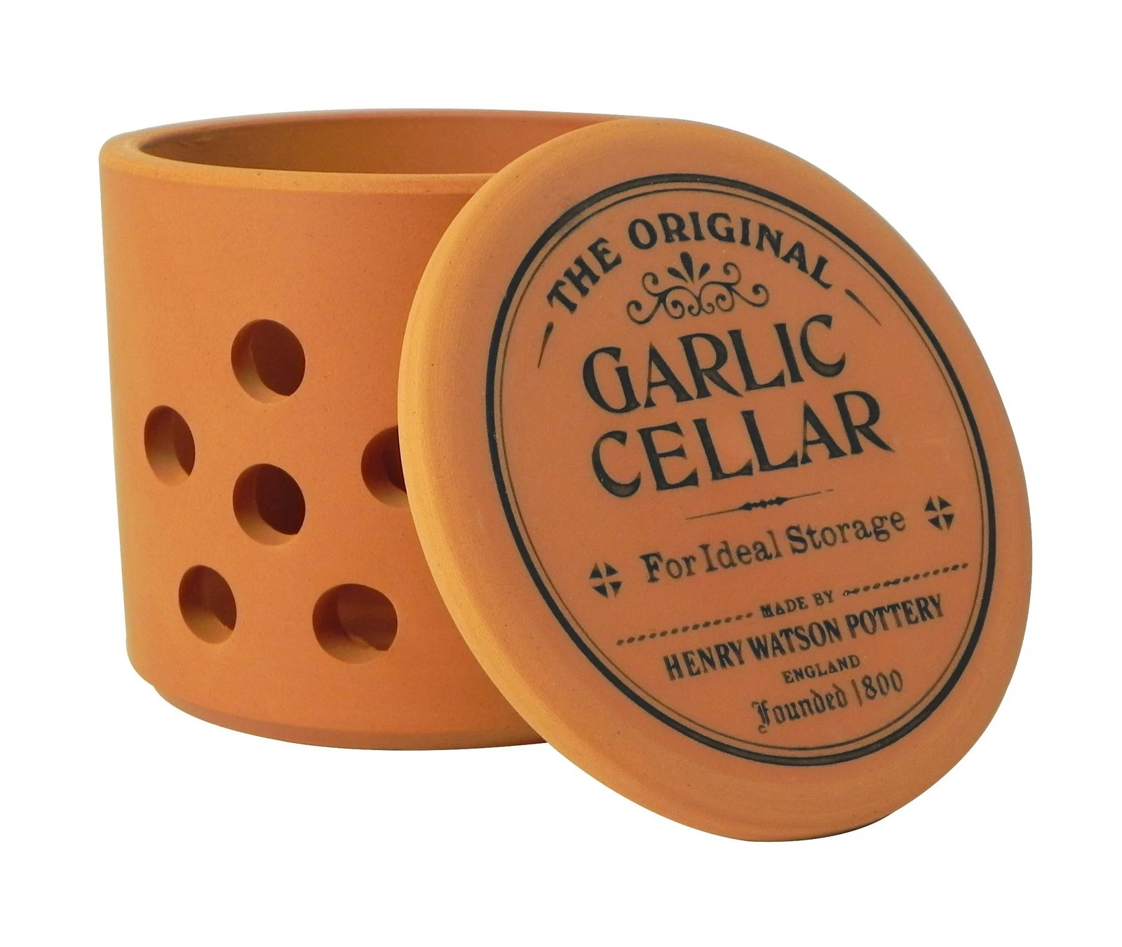 - Garlic Keeper - Terracotta - Made in England - 4.25 inches x 4 inches