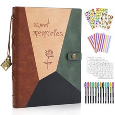 Scrapbook Photo Album PU Leather Scrap Book Mothers's Day Gift for Mom Valent...