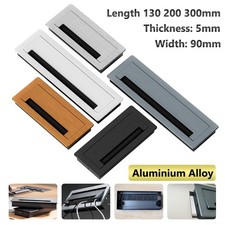Aluminum Alloy Rectangle Hole Cover Computer Desk Grommet Table Cable Wire Tidy