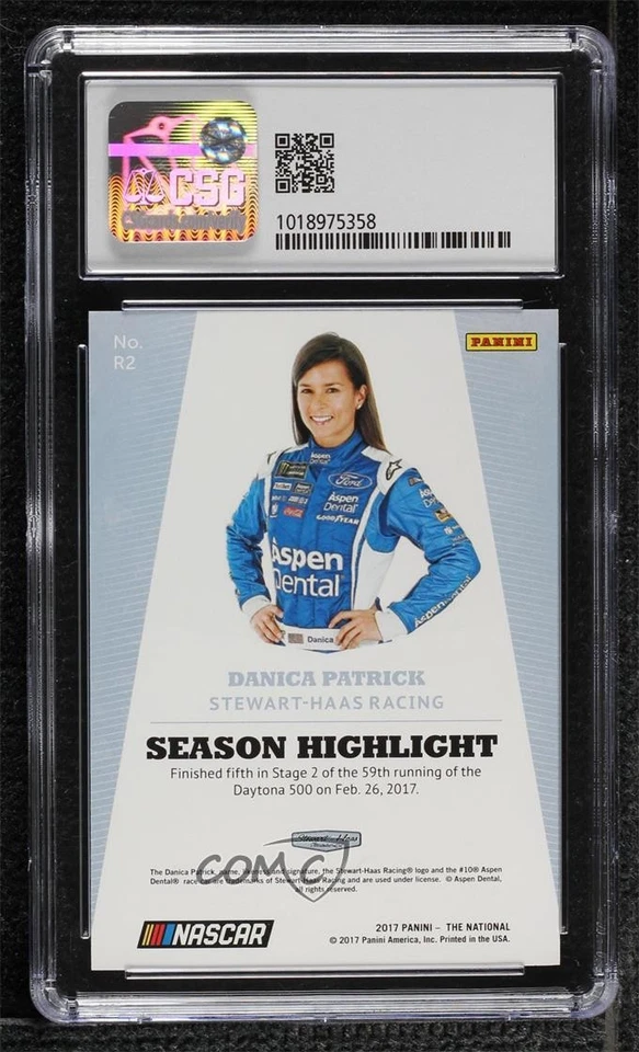 2017 Panini National Convention Rapture /99 Danica Patrick #R2 CSG 9 Mint - Image 2 of 2