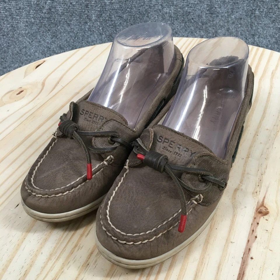 Zapatos Sperry Para Mujer 6 Anchos Barco Barril Cuero Marrón Sin Cordones Informales STS96691 Foto 3 de 4