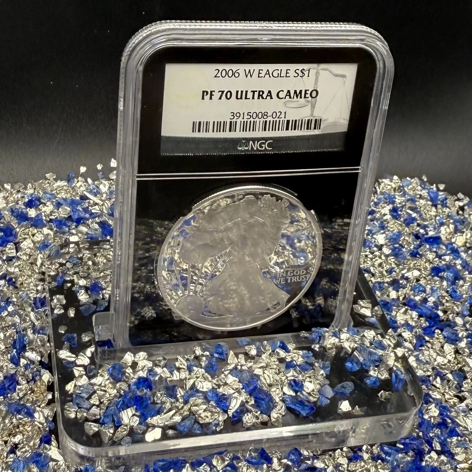 Proof 2006 W $1 Silver Eagle NGC PF70UC Classic Blue Label Black Core Spotless! - Image 3 of 4