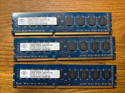 3 x 4 GB Arbeitsspeicher Nanya NT4GC64B8HB0NF-CG 4GB 2Rx8 PC3-10600U-9-10-