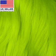 Shaggy Faux Fur Fabric - 10 X 10 Inch Green Faux Fur Trim Precut Fabric Strips S