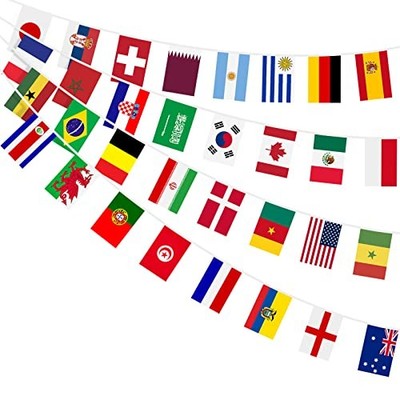 World String Flag Banner for World Cup Olympic 7.87 x 11.02 in-1 Pack